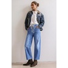 image:imageSidefeel Barrel Jeans for Women Drawstring Wide Leg High Waisted Baggy Stretchy Boyfriend Trendy Cropped Ankle Denim PantsLight Blue