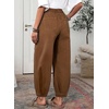 image:imageSidefeel Barrel Jeans for Women Trendy Wide Leg High Waisted Cropped Baggy Relax Fit Stretch Pocketed Denim Ankle PantsBrown