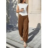 image:imageSidefeel Barrel Jeans for Women Trendy Wide Leg High Waisted Cropped Baggy Relax Fit Stretch Pocketed Denim Ankle PantsBrown