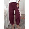 image:imageSidefeel Barrel Jeans for Women Trendy Wide Leg High Waisted Cropped Baggy Relax Fit Stretch Pocketed Denim Ankle PantsBurgundy