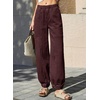 image:imageSidefeel Barrel Jeans for Women Trendy Wide Leg High Waisted Cropped Baggy Relax Fit Stretch Pocketed Denim Ankle PantsCoffee