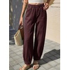 image:imageSidefeel Barrel Jeans for Women Trendy Wide Leg High Waisted Cropped Baggy Relax Fit Stretch Pocketed Denim Ankle PantsCoffee