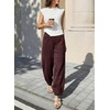 image:imageSidefeel Barrel Jeans for Women Trendy Wide Leg High Waisted Cropped Baggy Relax Fit Stretch Pocketed Denim Ankle PantsCoffee