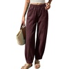 image:imageSidefeel Barrel Jeans for Women Trendy Wide Leg High Waisted Cropped Baggy Relax Fit Stretch Pocketed Denim Ankle PantsCoffee