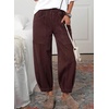 image:imageSidefeel Barrel Jeans for Women Trendy Wide Leg High Waisted Cropped Baggy Relax Fit Stretch Pocketed Denim Ankle PantsCoffee