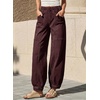 image:imageSidefeel Barrel Jeans for Women Trendy Wide Leg High Waisted Cropped Baggy Relax Fit Stretch Pocketed Denim Ankle PantsCoffee