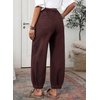 image:imageSidefeel Barrel Jeans for Women Trendy Wide Leg High Waisted Cropped Baggy Relax Fit Stretch Pocketed Denim Ankle PantsCoffee