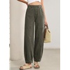 image:imageSidefeel Barrel Jeans for Women Trendy Wide Leg High Waisted Cropped Baggy Relax Fit Stretch Pocketed Denim Ankle PantsGreen