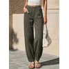 image:imageSidefeel Barrel Jeans for Women Trendy Wide Leg High Waisted Cropped Baggy Relax Fit Stretch Pocketed Denim Ankle PantsGreen