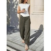 image:imageSidefeel Barrel Jeans for Women Trendy Wide Leg High Waisted Cropped Baggy Relax Fit Stretch Pocketed Denim Ankle PantsGreen