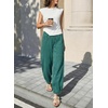 image:imageSidefeel Barrel Jeans for Women Trendy Wide Leg High Waisted Cropped Baggy Relax Fit Stretch Pocketed Denim Ankle PantsLake Green