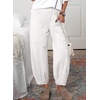 image:imageSidefeel Barrel Jeans for Women Trendy Wide Leg High Waisted Cropped Baggy Relax Fit Stretch Pocketed Denim Ankle PantsWhite