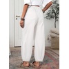 image:imageSidefeel Barrel Jeans for Women Trendy Wide Leg High Waisted Cropped Baggy Relax Fit Stretch Pocketed Denim Ankle PantsWhite