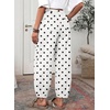 image:imageSidefeel Barrel Jeans for Women Trendy Wide Leg High Waisted Cropped Baggy Relax Fit Stretch Pocketed Denim Ankle PantsWhite Black Dots