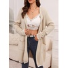 image:imageSidefeel Cardigan Sweaters for Women 2026 Fall Long Sleeve Open Front Contrast Oversized Chunky Hooded Sweaters CoatApricot
