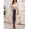 image:imageSidefeel Cardigan Sweaters for Women 2026 Fall Long Sleeve Open Front Contrast Oversized Chunky Hooded Sweaters CoatApricot