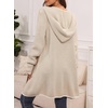 image:imageSidefeel Cardigan Sweaters for Women 2026 Fall Long Sleeve Open Front Contrast Oversized Chunky Hooded Sweaters CoatApricot