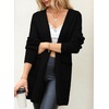 image:imageSidefeel Cardigan Sweaters for Women 2026 Fall Long Sleeve Open Front Contrast Oversized Chunky Hooded Sweaters CoatBlack