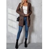 image:imageSidefeel Cardigan Sweaters for Women 2026 Fall Long Sleeve Open Front Contrast Oversized Chunky Hooded Sweaters CoatBrown