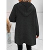 image:imageSidefeel Cardigan Sweaters for Women 2026 Fall Long Sleeve Open Front Contrast Oversized Chunky Hooded Sweaters CoatCharcoal
