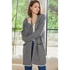 image:imageSidefeel Cardigan Sweaters for Women 2026 Fall Long Sleeve Open Front Contrast Oversized Chunky Hooded Sweaters CoatGray