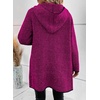 image:imageSidefeel Cardigan Sweaters for Women 2026 Fall Long Sleeve Open Front Contrast Oversized Chunky Hooded Sweaters CoatHot Pink