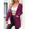 image:imageSidefeel Cardigan Sweaters for Women 2026 Fall Long Sleeve Open Front Contrast Oversized Chunky Hooded Sweaters CoatHot Pink