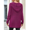 image:imageSidefeel Cardigan Sweaters for Women 2026 Fall Long Sleeve Open Front Contrast Oversized Chunky Hooded Sweaters CoatHot Pink