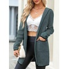 image:imageSidefeel Cardigan Sweaters for Women 2026 Fall Long Sleeve Open Front Contrast Oversized Chunky Hooded Sweaters CoatPeacock Blue