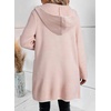 image:imageSidefeel Cardigan Sweaters for Women 2026 Fall Long Sleeve Open Front Contrast Oversized Chunky Hooded Sweaters CoatPink