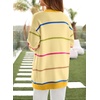 image:imageSidefeel Cardigan Sweaters for Women Lightweight Striped 2026 Long Sleeve Open Front Loose Knit Sweaters ClothesBanana Cream