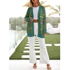 image:imageSidefeel Cardigan Sweaters for Women Lightweight Striped 2026 Long Sleeve Open Front Loose Knit Sweaters ClothesBlackish Green