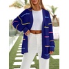 image:imageSidefeel Cardigan Sweaters for Women Lightweight Striped 2026 Long Sleeve Open Front Loose Knit Sweaters ClothesBluing