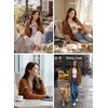 image:imageSidefeel Cardigan Sweaters for Women Lightweight Striped 2026 Long Sleeve Open Front Loose Knit Sweaters ClothesChestnut