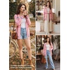 image:imageSidefeel Cardigan Sweaters for Women Lightweight Striped 2026 Long Sleeve Open Front Loose Knit Sweaters ClothesPink