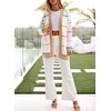 image:imageSidefeel Cardigan Sweaters for Women Lightweight Striped 2026 Long Sleeve Open Front Loose Knit Sweaters ClothesWhite