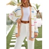 image:imageSidefeel Cardigan Sweaters for Women Lightweight Striped 2026 Long Sleeve Open Front Loose Knit Sweaters ClothesWhite