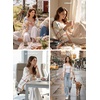 image:imageSidefeel Cardigan Sweaters for Women Lightweight Striped 2026 Long Sleeve Open Front Loose Knit Sweaters ClothesWhite