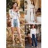 image:imageSidefeel Cardigan Sweaters for Women Lightweight Striped 2026 Long Sleeve Open Front Loose Knit Sweaters ClothesWhite Beige