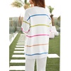 image:imageSidefeel Cardigan Sweaters for Women Lightweight Striped 2026 Long Sleeve Open Front Loose Knit Sweaters ClothesWhite Beige