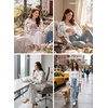 image:imageSidefeel Cardigan Sweaters for Women Lightweight Striped 2026 Long Sleeve Open Front Loose Knit Sweaters ClothesWhite Beige