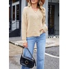 image:imageSidefeel Cardigan Sweaters for Women Long Sleeve Wrap V Neck Double Breasted Cable Knit Oversized Chunky Sweater CoatApricot