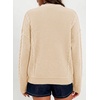 image:imageSidefeel Cardigan Sweaters for Women Long Sleeve Wrap V Neck Double Breasted Cable Knit Oversized Chunky Sweater CoatApricot