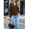 image:imageSidefeel Cardigan Sweaters for Women Long Sleeve Wrap V Neck Double Breasted Cable Knit Oversized Chunky Sweater CoatCoffee