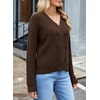 image:imageSidefeel Cardigan Sweaters for Women Long Sleeve Wrap V Neck Double Breasted Cable Knit Oversized Chunky Sweater CoatCoffee