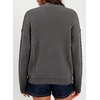 image:imageSidefeel Cardigan Sweaters for Women Long Sleeve Wrap V Neck Double Breasted Cable Knit Oversized Chunky Sweater CoatDark Grey