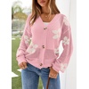 image:imageSidefeel Cardigan for Women Crochet Knit Button See Through Lightweight Long Sleeve Sweater TopsLight Pink