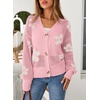 image:imageSidefeel Cardigan for Women Crochet Knit Button See Through Lightweight Long Sleeve Sweater TopsLight Pink