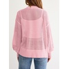 image:imageSidefeel Cardigan for Women Crochet Knit Button See Through Lightweight Long Sleeve Sweater TopsLight Pink