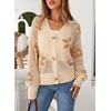 image:imageSidefeel Cardigan for Women Crochet Knit Button See Through Lightweight Long Sleeve Sweater TopsParchment